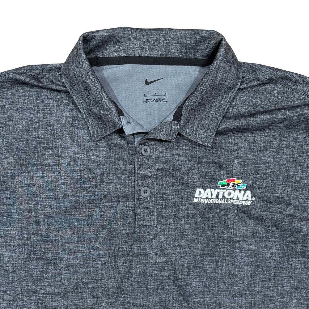 Daytona 500 Nike Men’s Gray Polo Golf Shirt Short Sleeve NASCAR Speedway Large